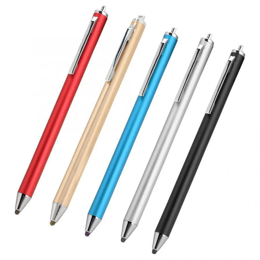 Metal touch screen stylus pen in black silver red sky blue gold pink and grey colours