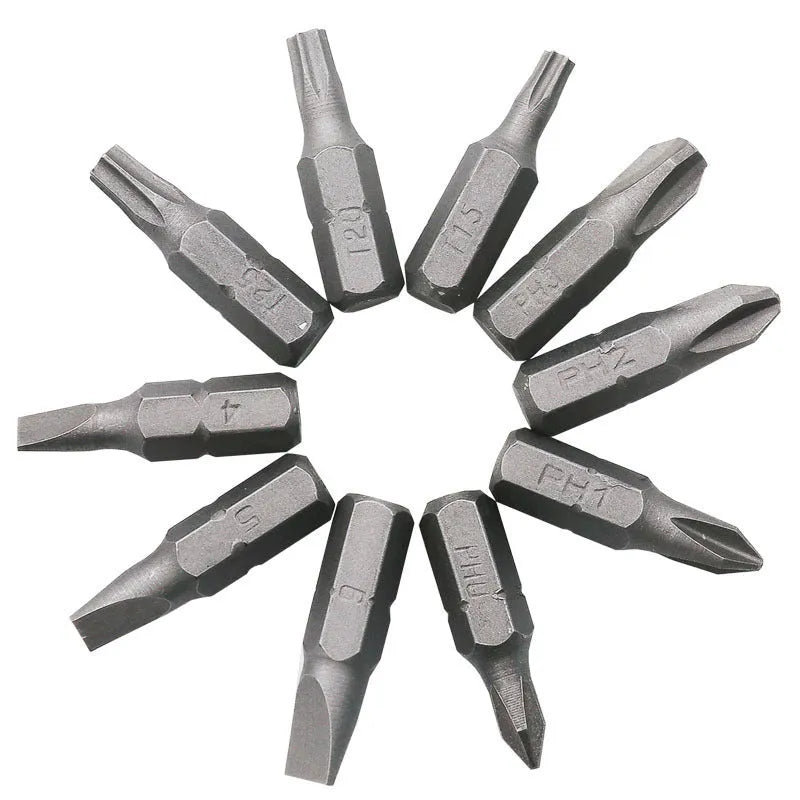 L-shaped double-headed socket wrench with 10 screwdriver bits and matching socket wrenches