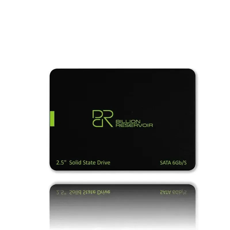 2.5-inch SATA 3.0 solid state drive with black plastic housing showing capacity options