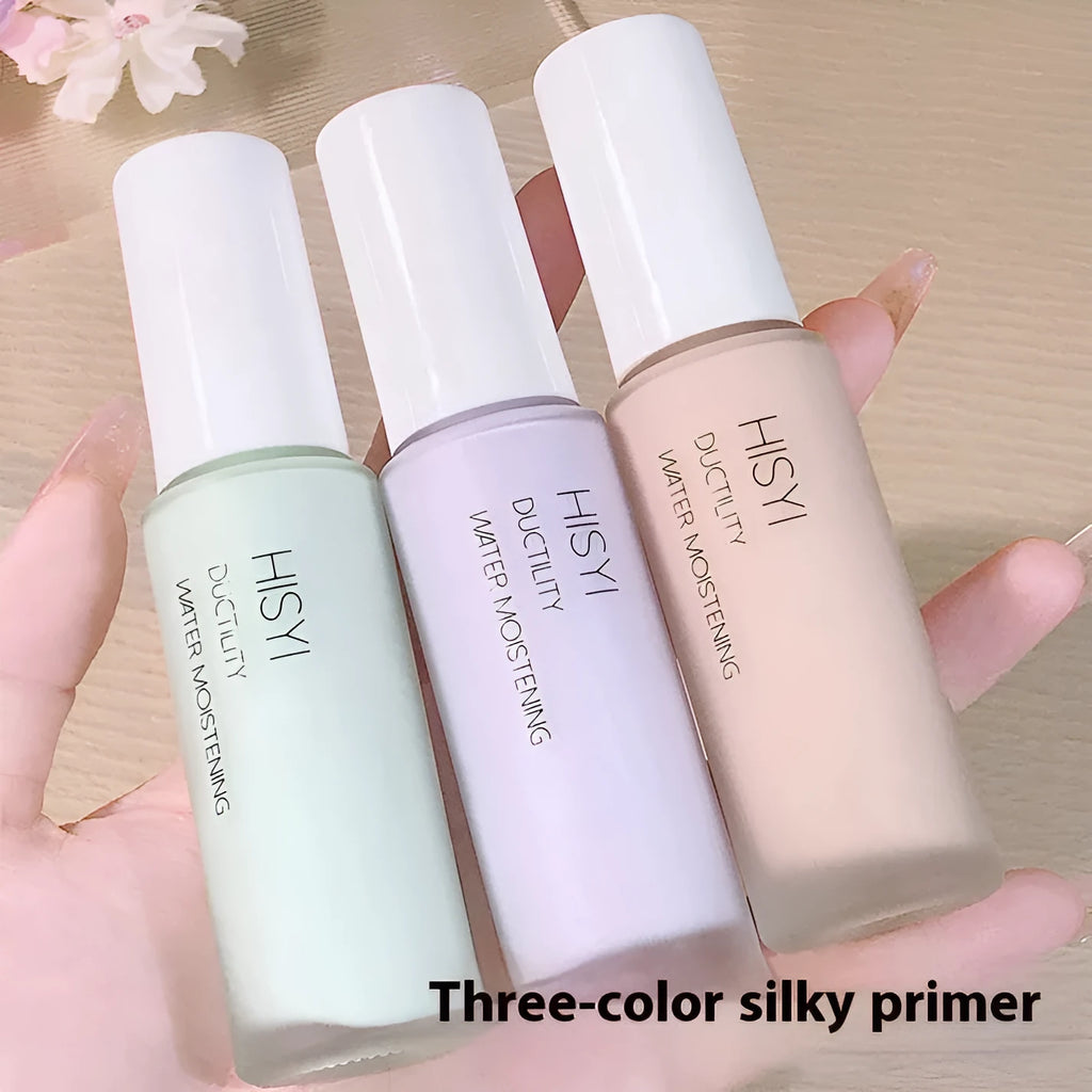 HISYI Silky Clear Makeup Primer brightening base in three colour options 01 02 03