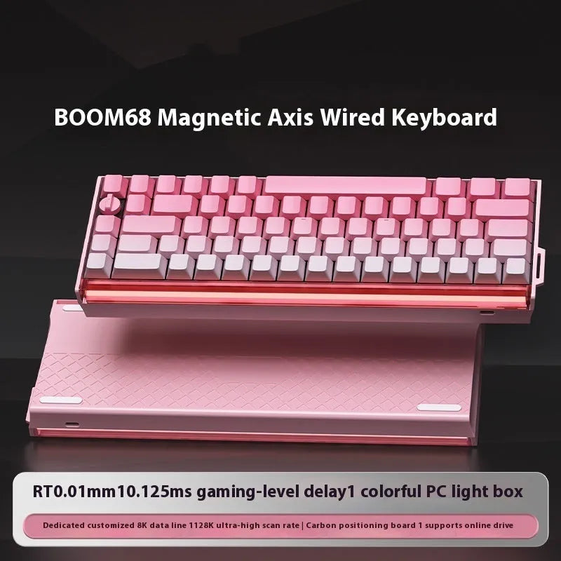 BOOM68 mechanical gaming keyboard with magnetic axis technology and RGB lighting