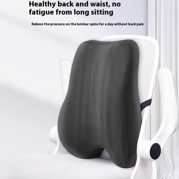 Office chair lumbar support pillow measuring 40x40x8cm in grey, navy blue, and pink colour options