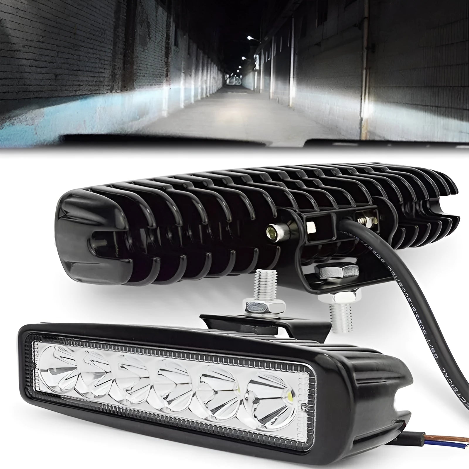 Black auxiliary LED spot light with die-cast aluminium shell for vehicle mounting
