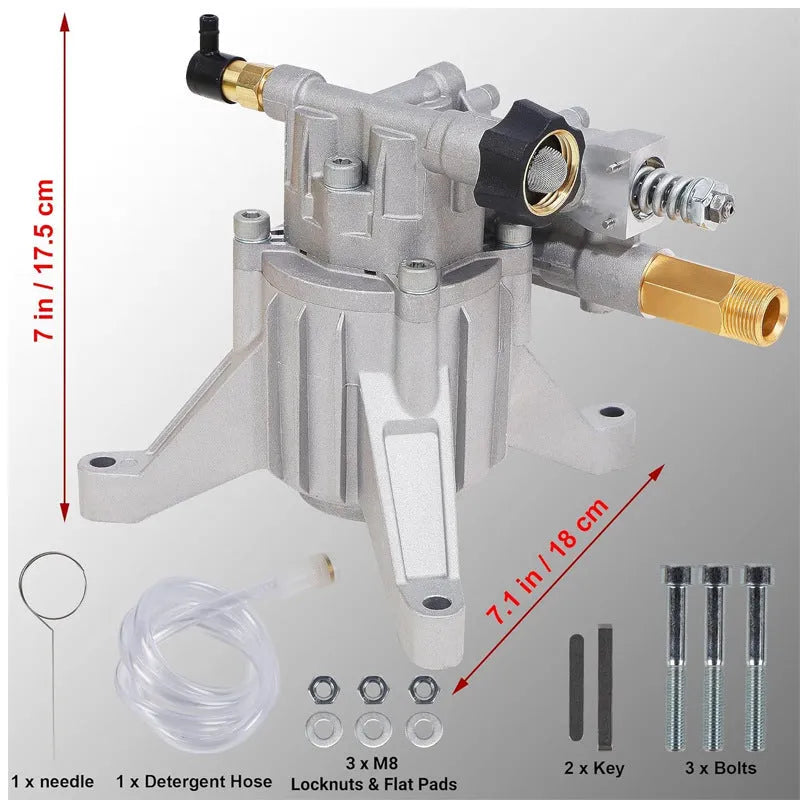 P170 cast aluminium swash plate pump with perpendicular shaft for petrol high-pressure cleaners