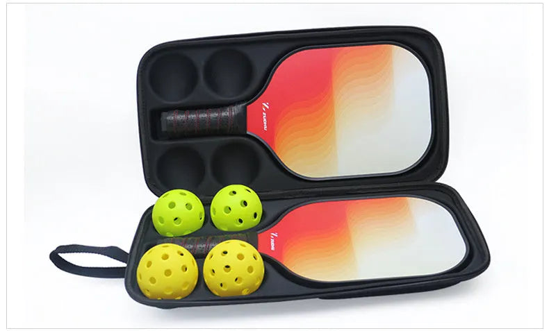Black EVA pickleball bag with double shoulder straps, showing dimensions 45x25x8 cm.