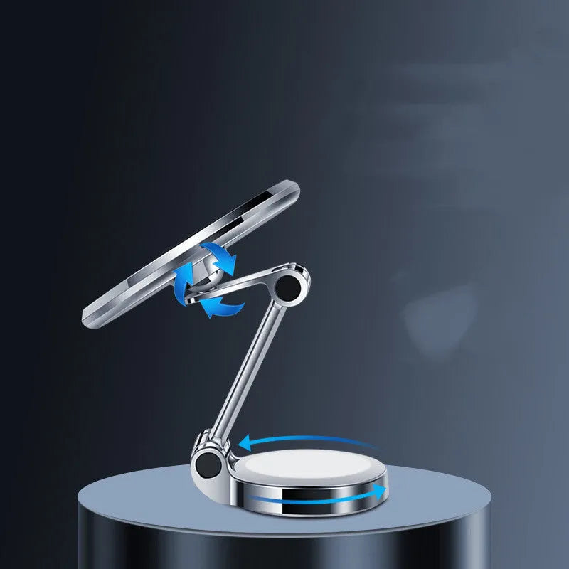 Car mobile phone holder with flexible clip and 360-degree rotating bracket on centre console
