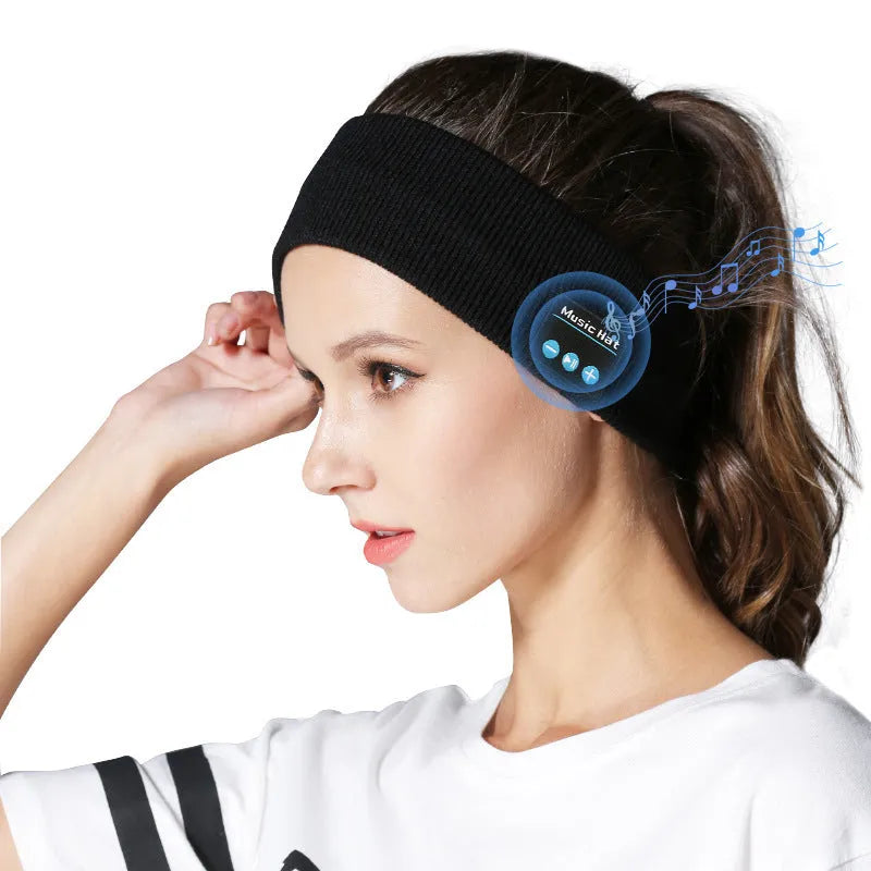 Bluetooth 5.4 sports scarf eye mask headband in black, dark grey or grey-white colours with removable washable design