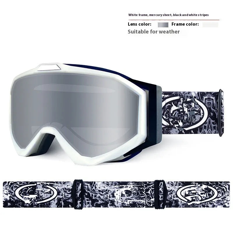 Double-layer anti-fog motorcycle goggles with TPU frame in a choice of five colour and lens combinations.
