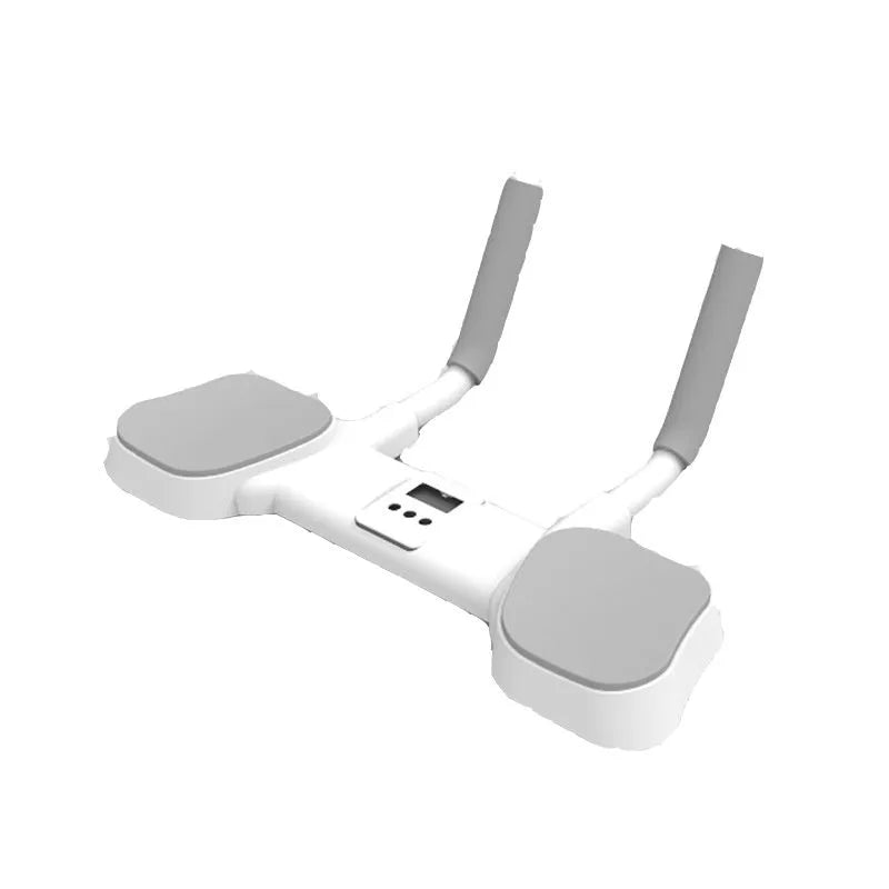 White household flat support trainer made from alloy aluminium tube and ABS plastic.