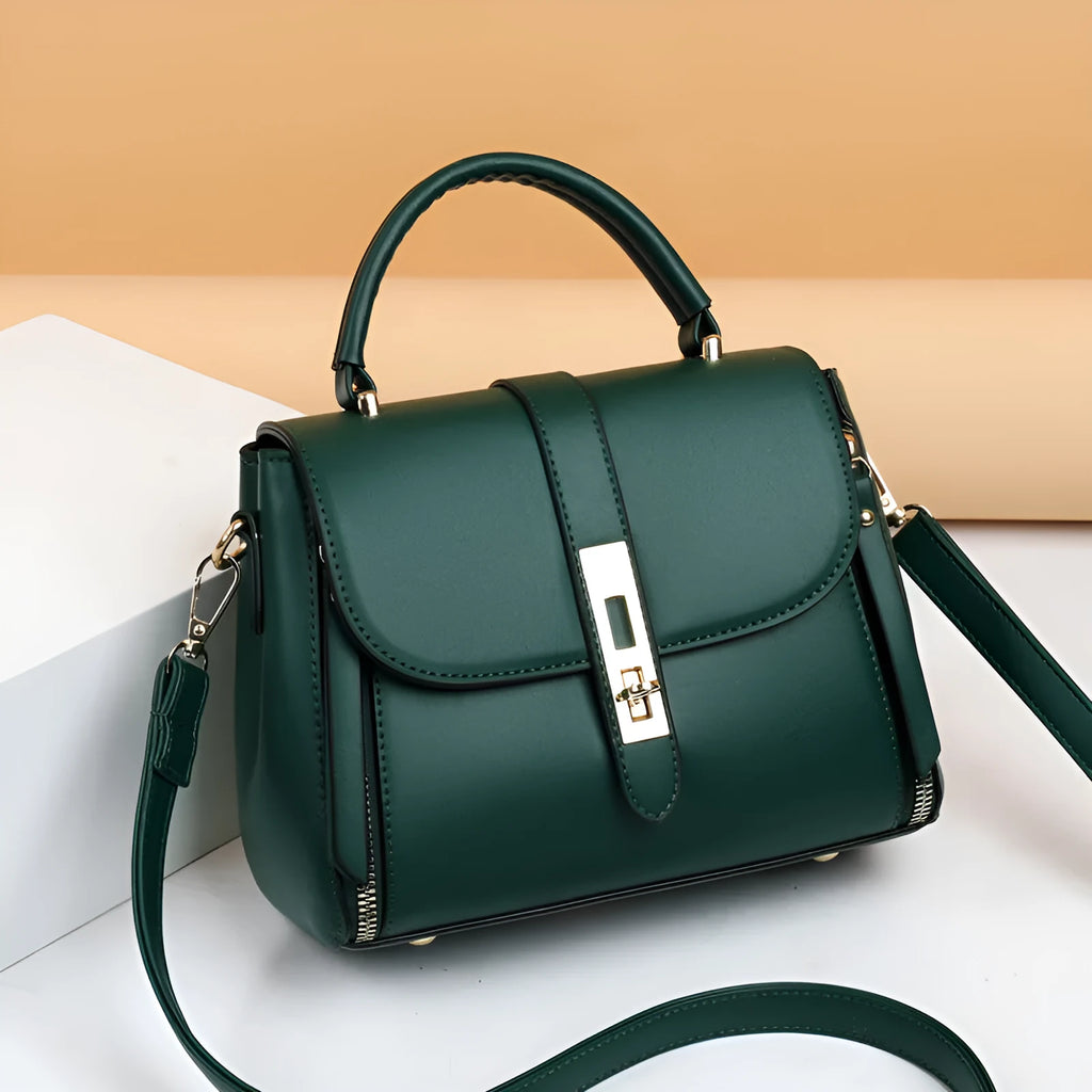 Women's soft PU leather shoulder bag in square vertical shape with single strap