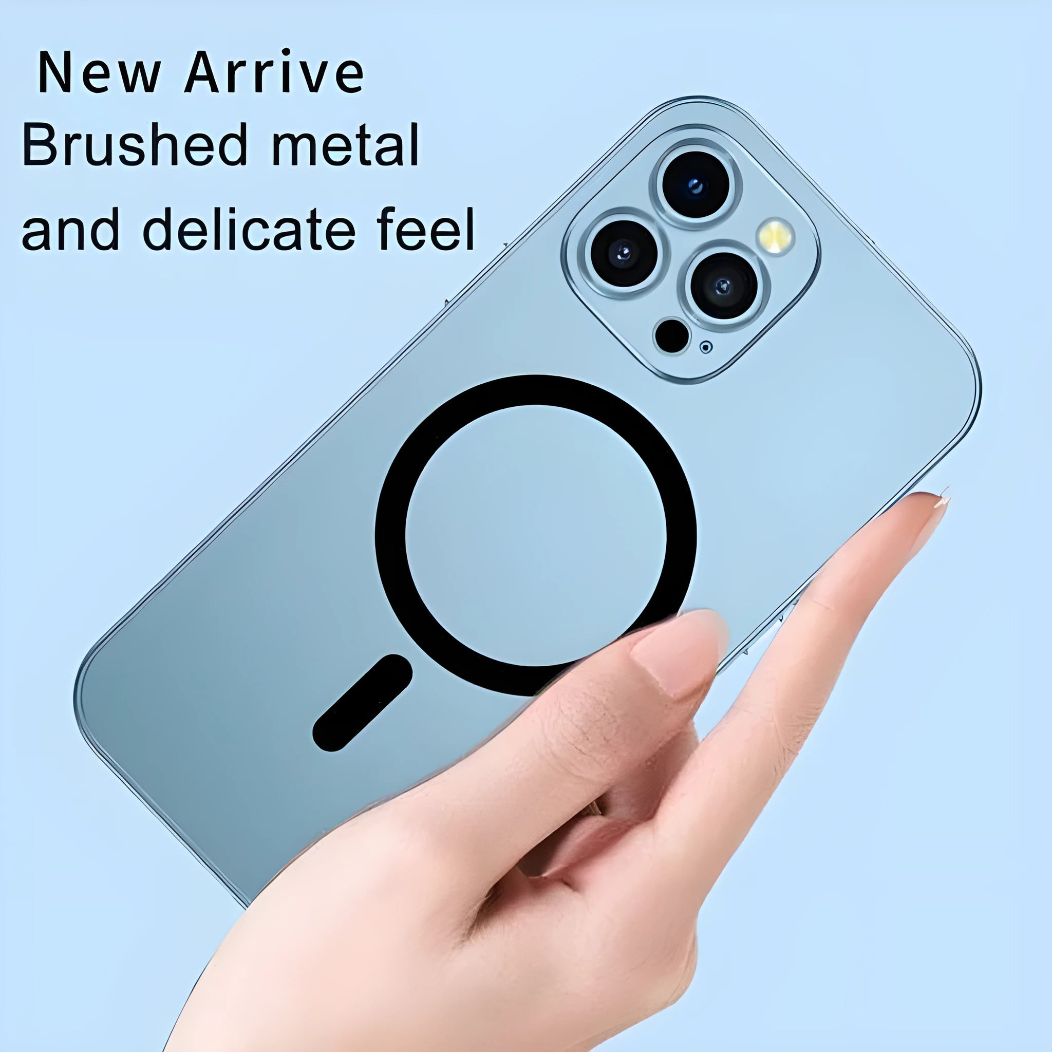 Aluminium alloy frame iPhone protective case with magnetic suction in dark purple colour