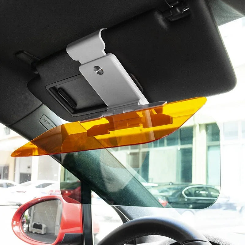 Universal anti-high beam car sun visor with telescopic adjustment and acrylic lens