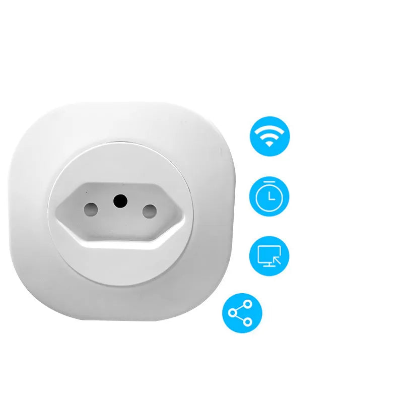 16A Wi-Fi smart socket plug with dimensions 70x70x72mm for 3520W appliance control