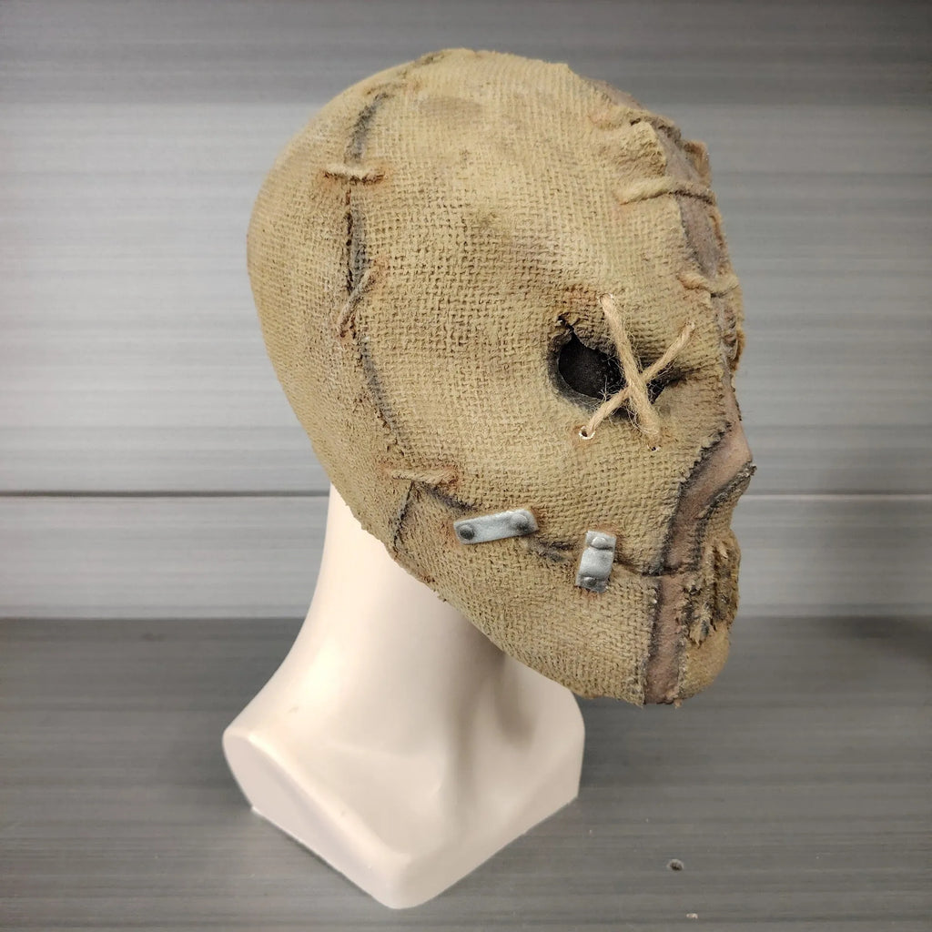 DIY horror latex mask with scar skull design for Halloween and costume events
