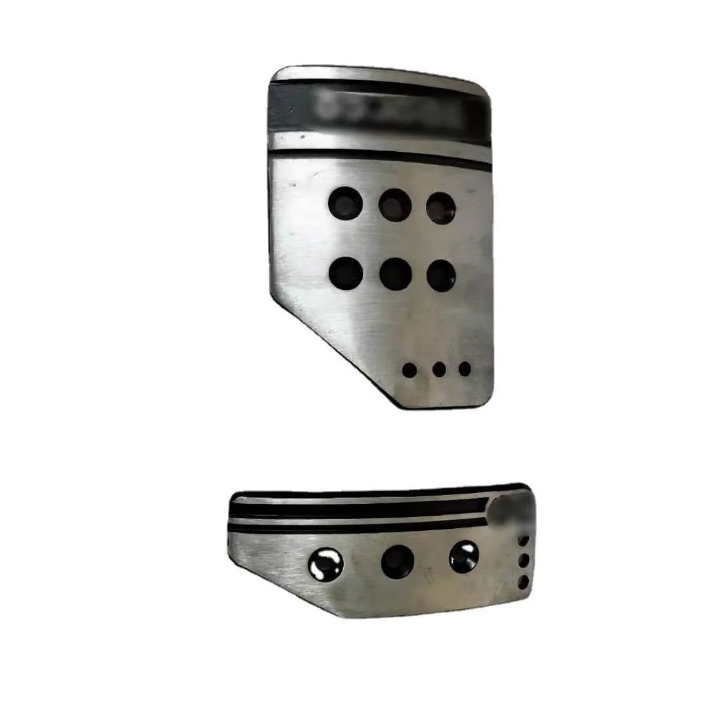 SPC manual transmission aluminium alloy pedal set for brake, accelerator, and clutch in grey or black.