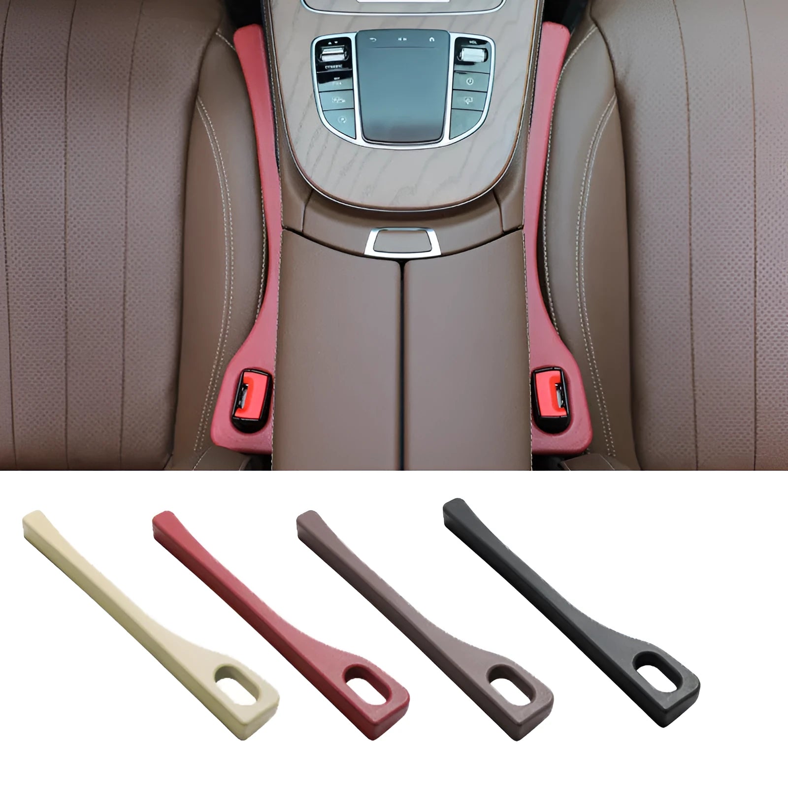 Flexible polyurethane car seat gap filler strip in choice of colours.