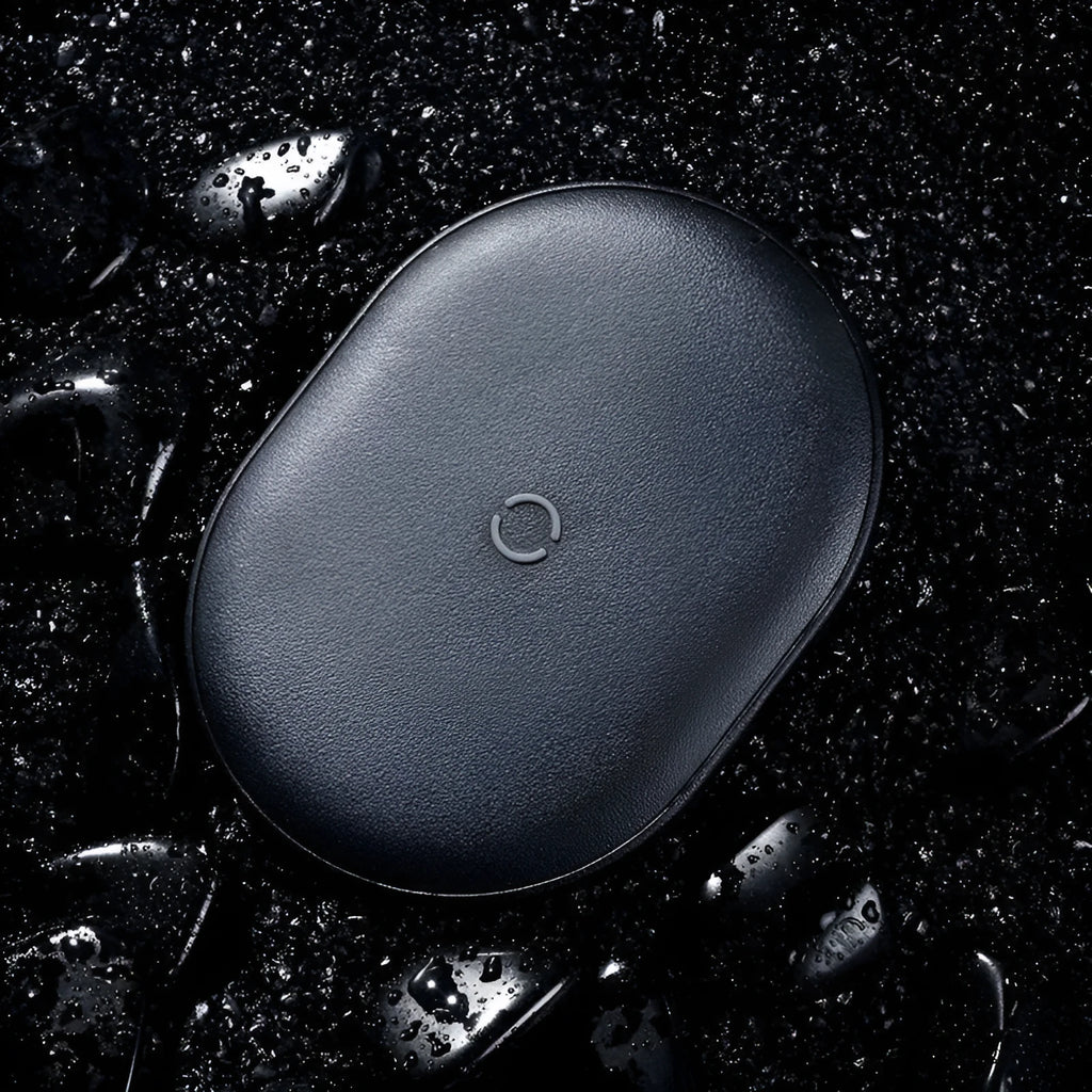 Baseus wireless charging pad showing black colour option with Type-C port and textured surface