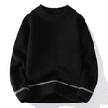 Men's loose fit round neck casual sweater in chemical fibre blend fabric