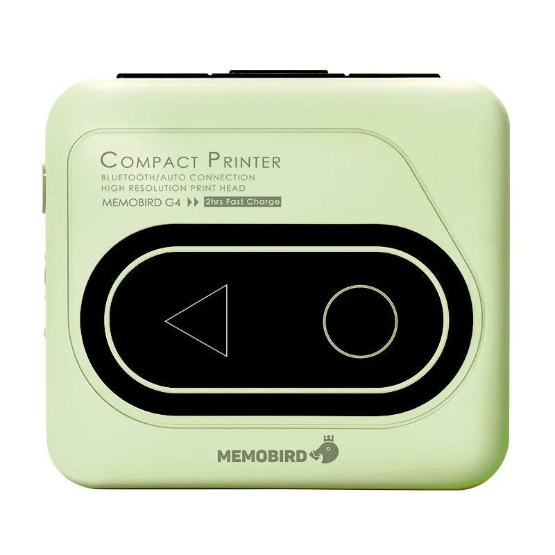 Bluetooth mini thermal printer in avocado green colour with compact 87x79x39mm dimensions for mobile phone printing
