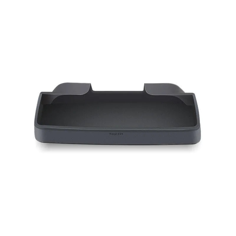 Black silicone glasses case installed in Tesla Model 3/Y centre console armrest compartment