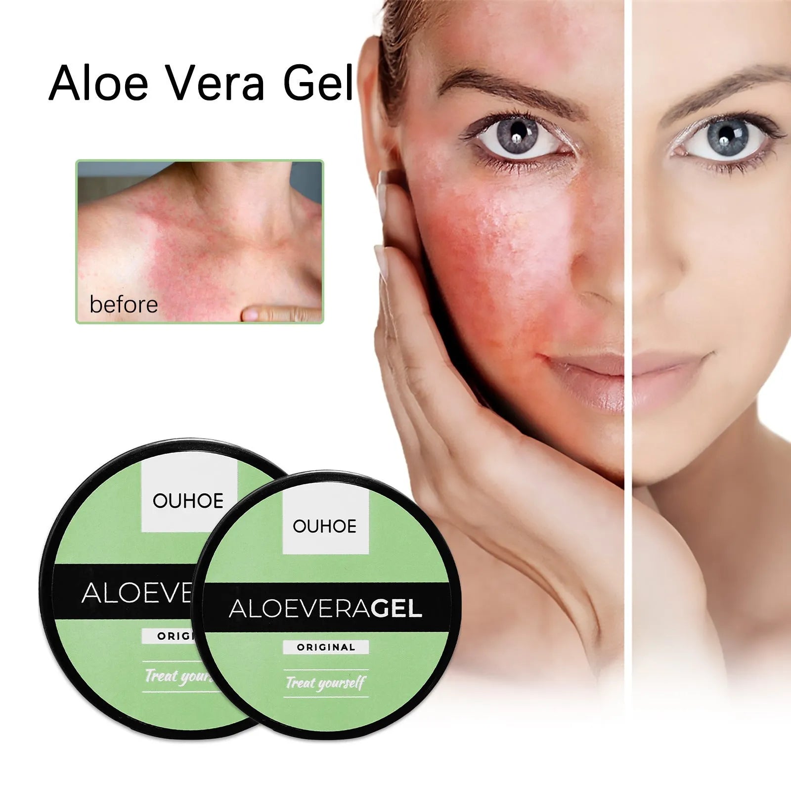 Tanning cream tube with after sun aloe vera gel for summer beach bronzing