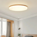 Japanese minimalist LED ceiling lamp with wood art body and acrylic shade in three size options