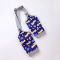 Adjustable dog elbow sleeve with plastic buckle and matching scarf in blue, grey, or yellow colours