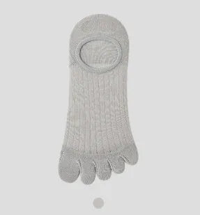 Modal cotton five-finger ultra-thin boat socks in black, dark grey, khaki, light grey and white colours
