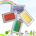 48 plastic microscope slides in red, green, yellow, and blue colours for children's biological observation