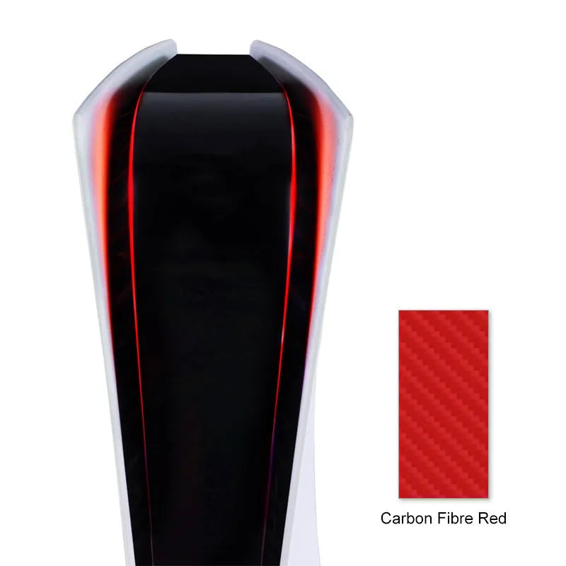 PS5 console light bar vinyl sticker with carbon fibre pattern in four colour options