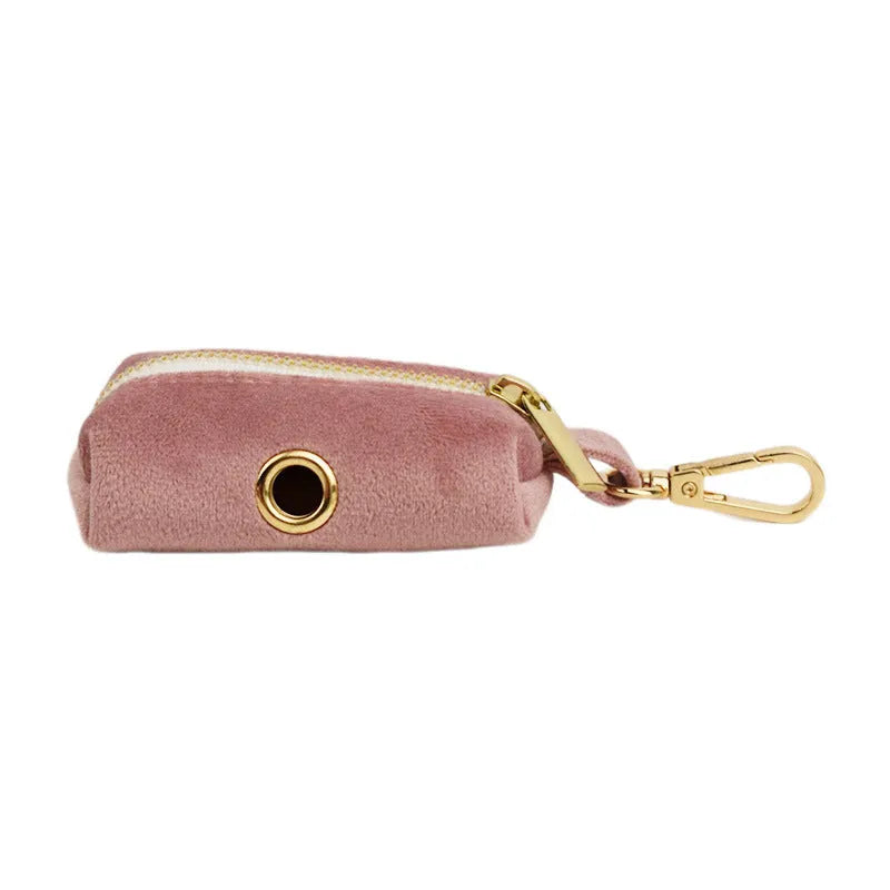Light purple pink velvet dog collar set with matching leash and bowknot accessory