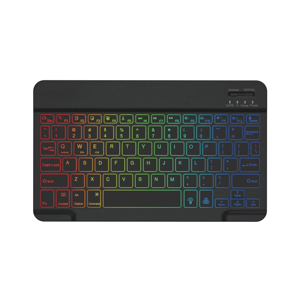 10-inch colourful backlit Bluetooth keyboard for tablets in various colour options