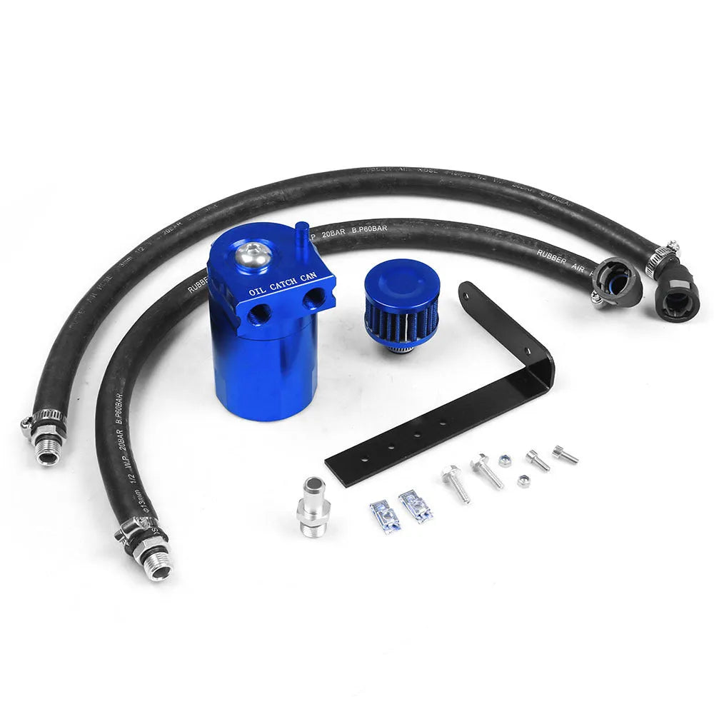 Aluminium alloy oil separator catch can for Ford Expedition in black, blue, red, or silver