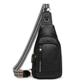 Women's soft PU chest crossbody bag showing open pocket and street style design