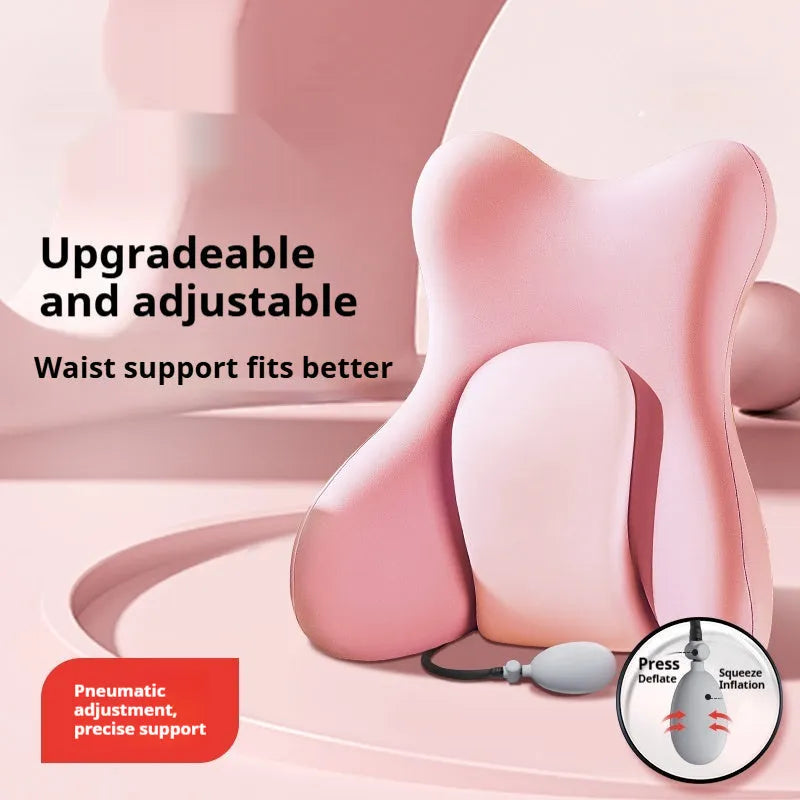 Ergonomic backrest waist pad with memory foam filler in multiple colour options