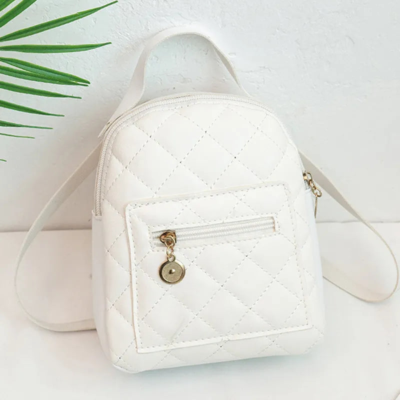 Girls' Korean style embroidered hardback backpack in vertical square shape with sandwich pocket