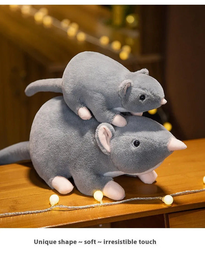 Cartoon mouse plush doll in three size options: 32cm, 50cm, and 100cm heights
