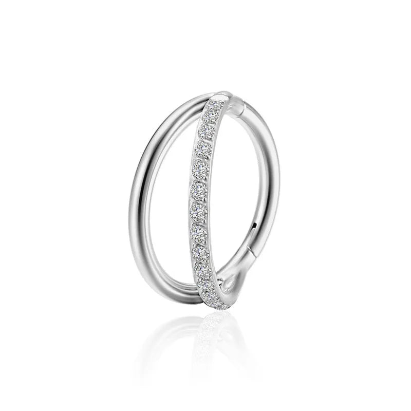 F136 titanium alloy nose ring body jewellery showing available sizes and colour finish options
