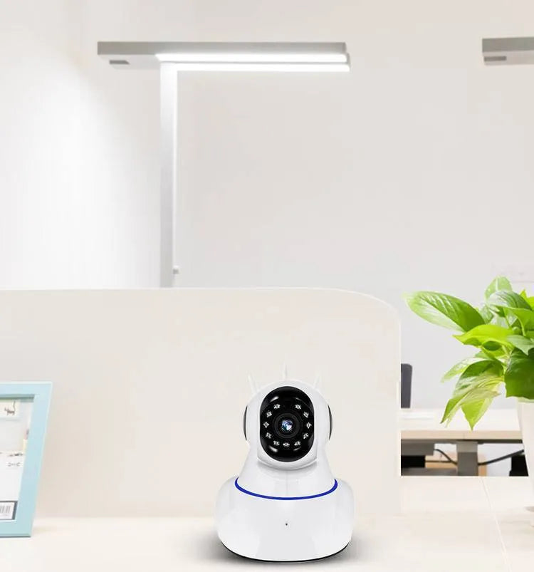 White dome-style wireless network camera with 3.6mm lens for HD surveillance