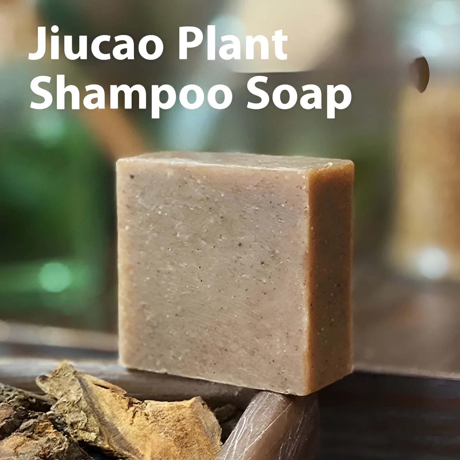 A single 72g bar of nine herb cold process shampoo soap, free from silicone oils.