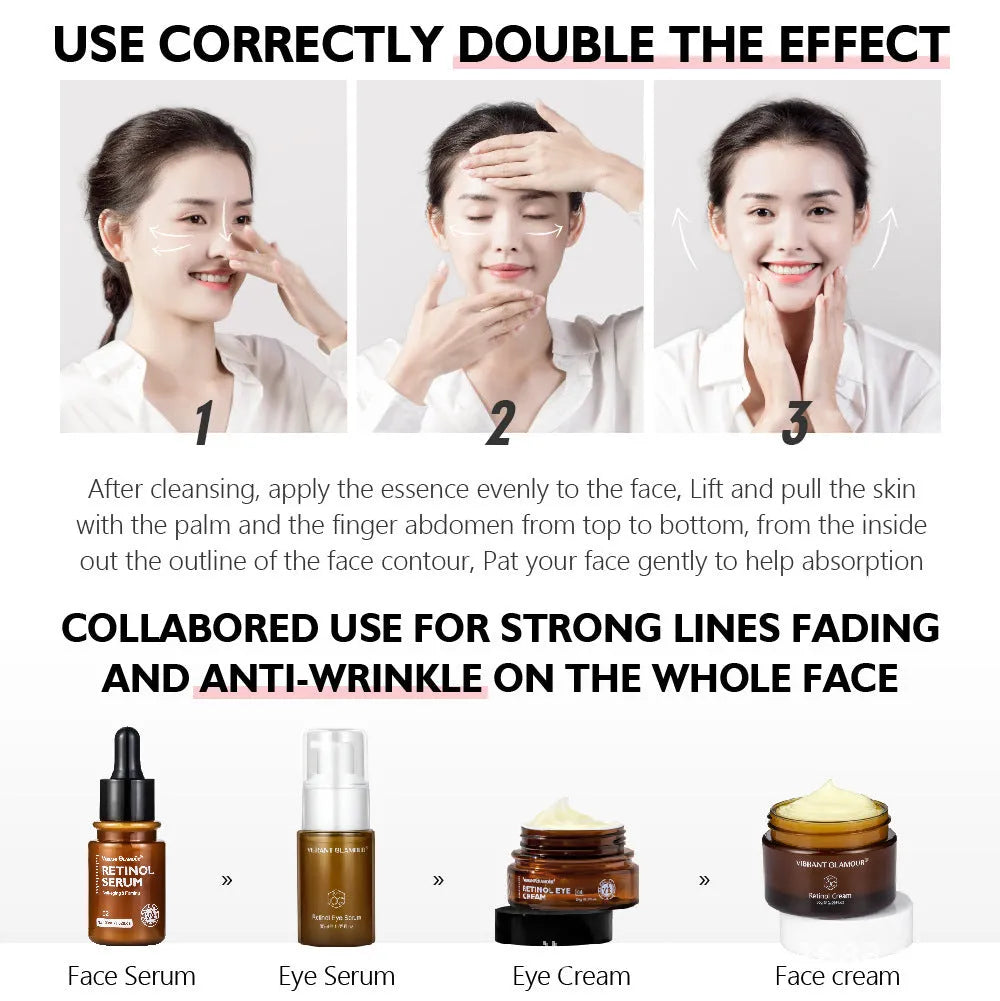 30ml retinol facial serum bottle reducing dry lines and fine lines