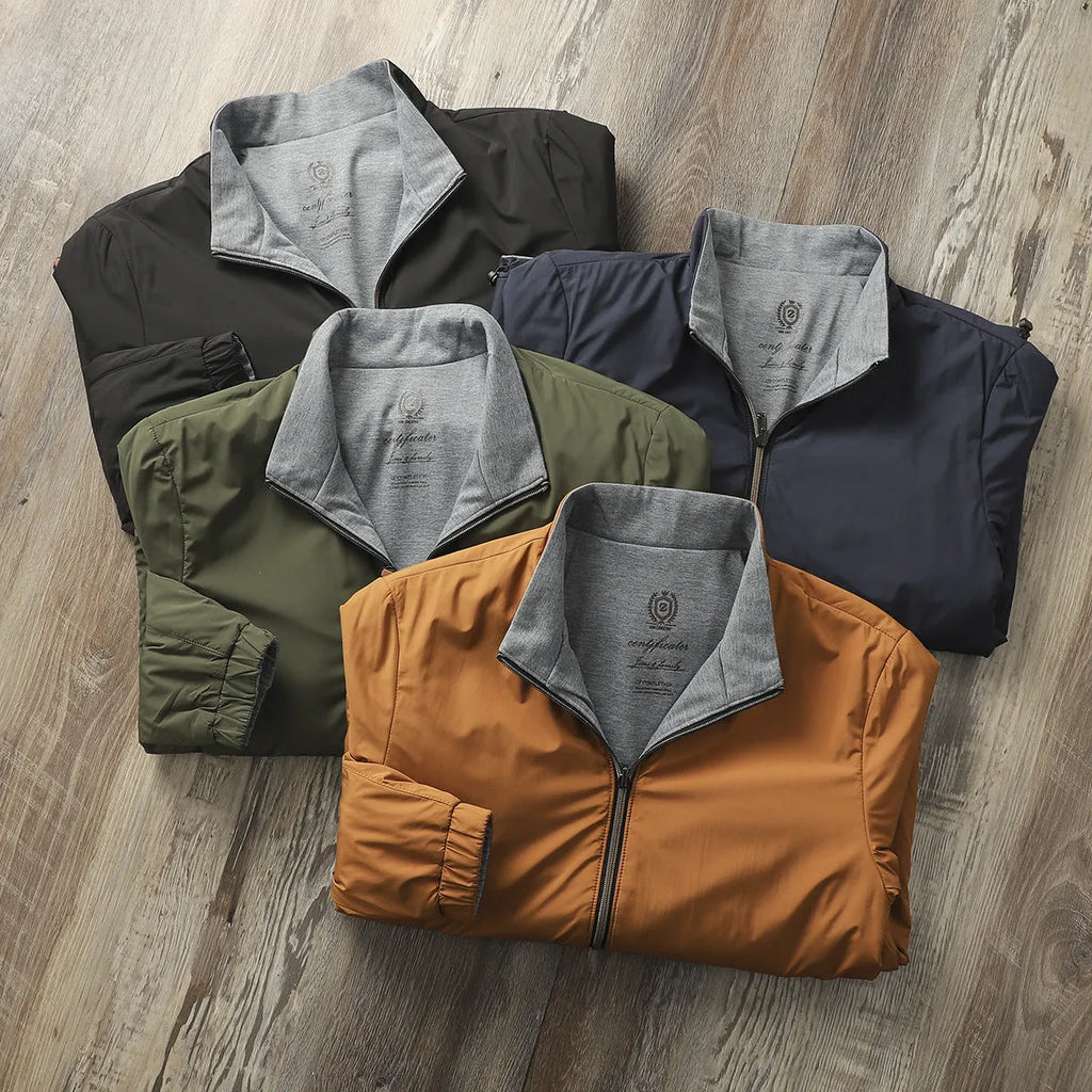 Men's stand collar business casual jacket in polyester available in multiple colours and sizes