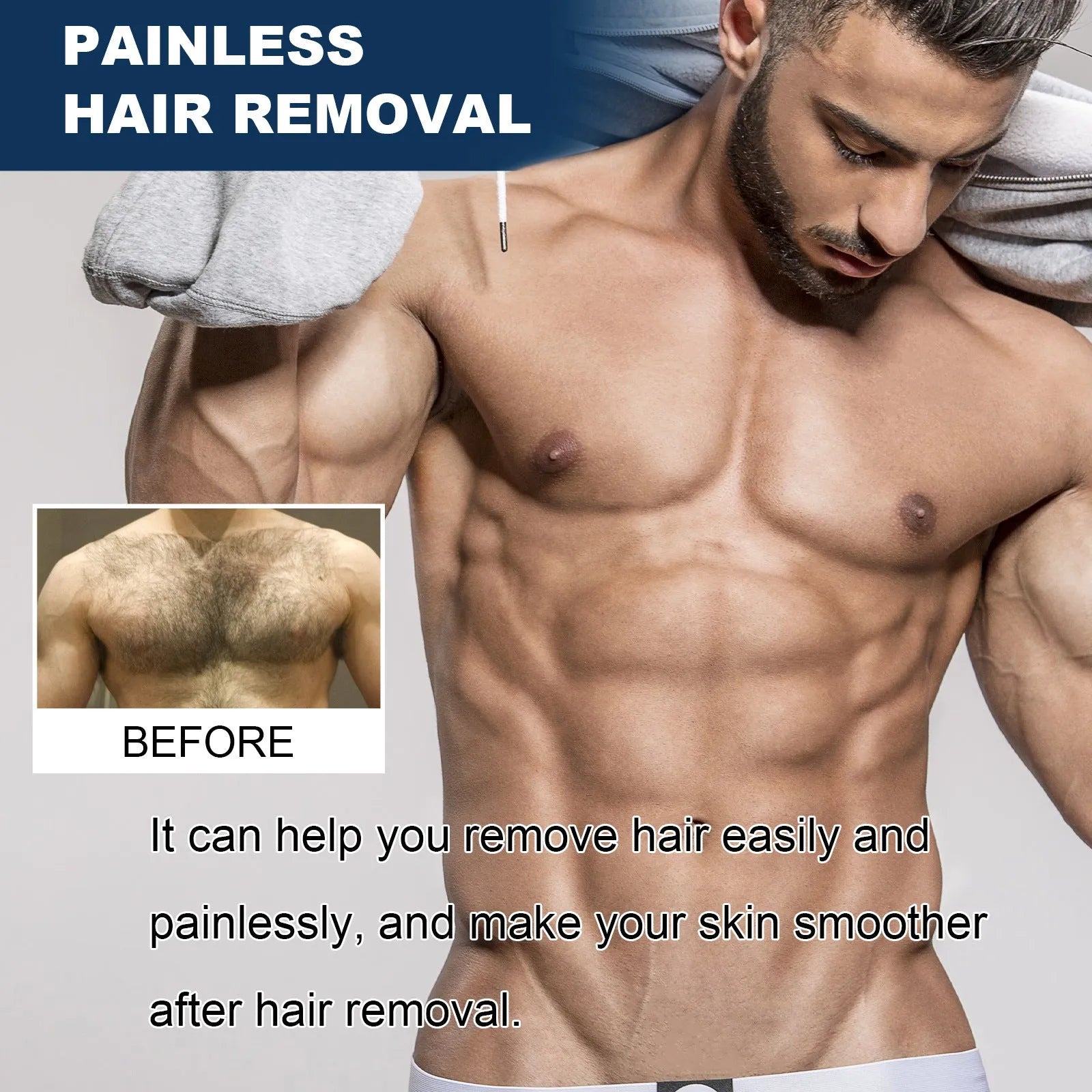 Men's hair removal cream 100ml tube for beard armpit hand and leg depilatory use