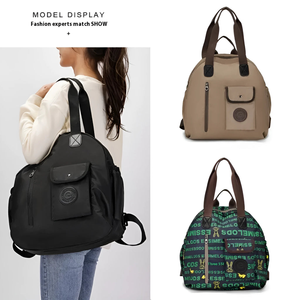 Outdoor lightweight large capacity backpack in nylon with sandwich pockets
