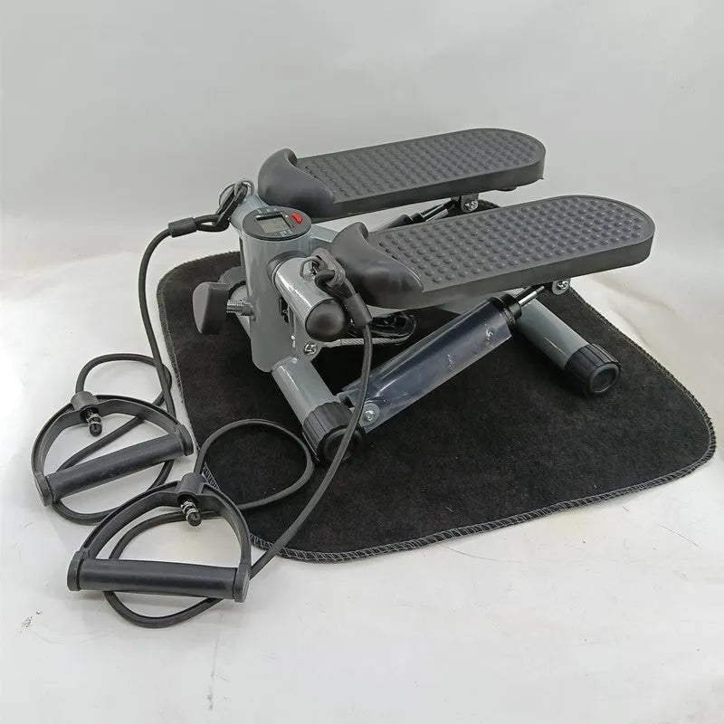 Silver grey hydraulic mini treadmill for waist slimming workouts at home or gym