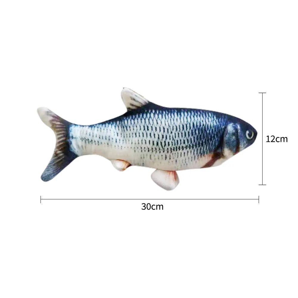 Electronic jumping fish cat toy with USB cable, multicolour options for feline play