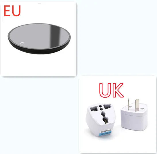 Black coffee mug warmer with temperature control switches and waterproof design