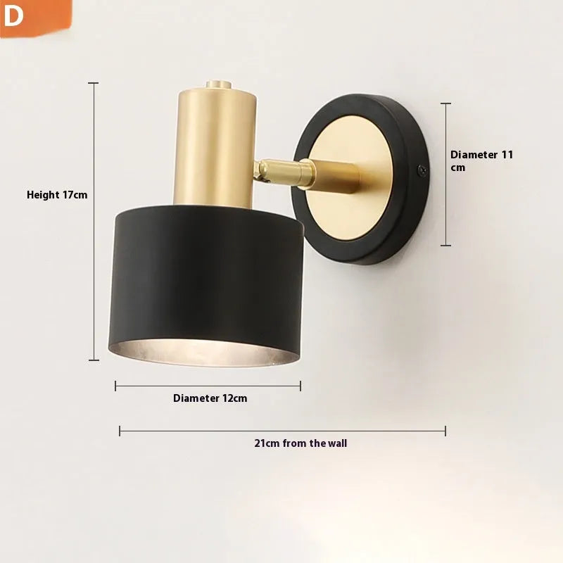 Nordic style iron wall lamp with tricolour LED lighting options for living room or bedroom