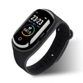 Smart bracelet and Bluetooth earphone combination device with silicone wristband in blue, black or red