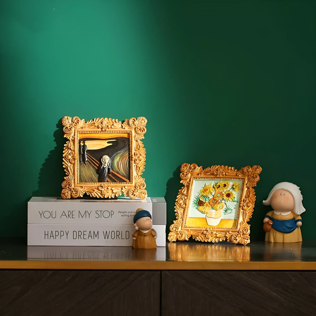DIY oil painting kit with wooden frame, acrylic paints and brushes for Van Gogh Sunflowers artwork